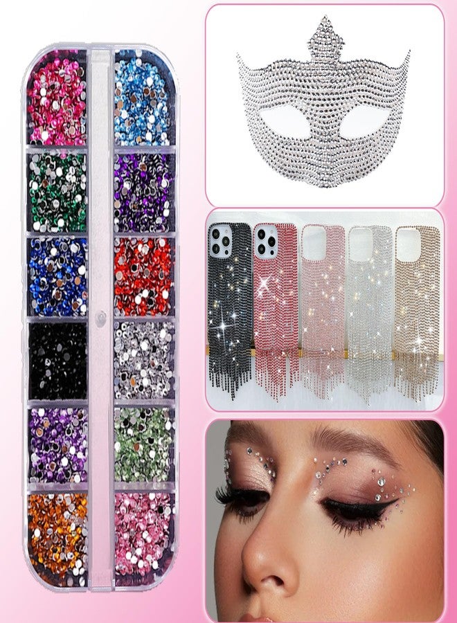 IVICOO Rhinestones for Bedazzling,Bedazzling Kit with Rhinestones,2800pcs Silver Clear Multicolour Rhinestone for DIY,Clothing,Nail Art - Image 4